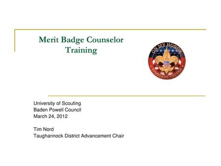 Merit Badge Counselor Training