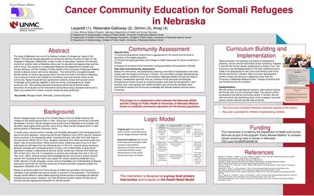 Cancer Community Education for Somali Refugees in Nebraska