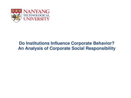 Do Institutions Influence Corporate Behavior