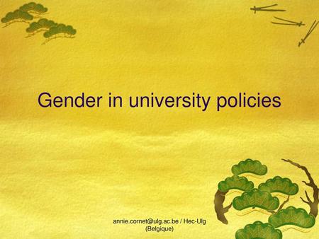 Gender in university policies