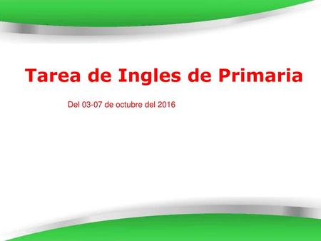 Tarea de Ingles de Primaria