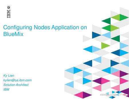 Configuring Nodes Application on BlueMix