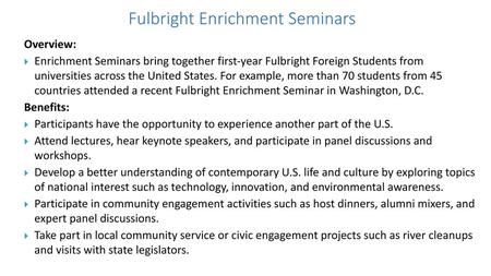 Fulbright Enrichment Seminars