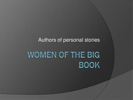 Authors of personal stories