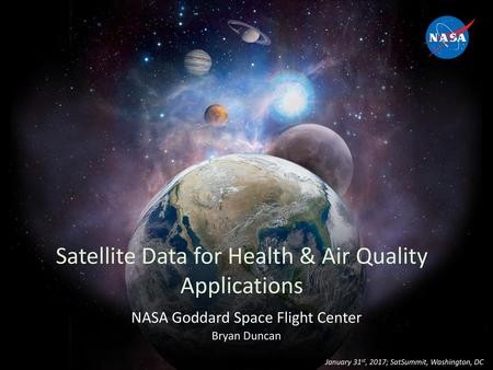 Satellite Data for Health & Air Quality Applications