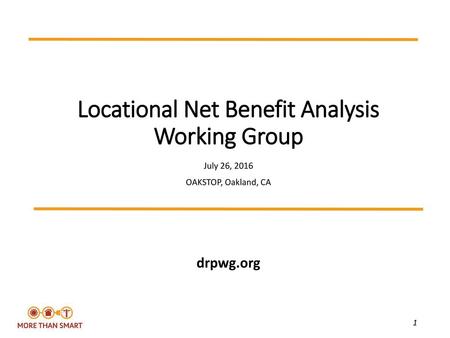 Locational Net Benefit Analysis Working Group