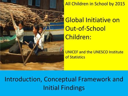 Introduction, Conceptual Framework and Initial Findings