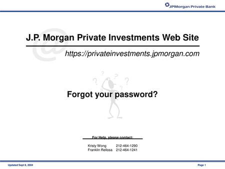 J.P. Morgan Private Investments Web Site