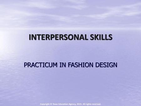 PRACTICUM IN FASHION DESIGN