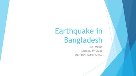 Earthquake in Bangladesh