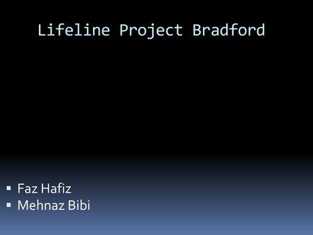 Lifeline Project Bradford