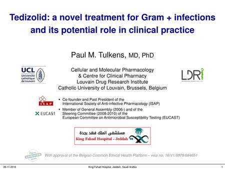 Paul M. Tulkens, MD, PhD Cellular and Molecular Pharmacology