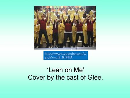 Cover by the cast of Glee.