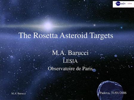 The Rosetta Asteroid Targets