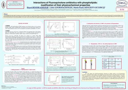 Interactions of Fluoroquinolone antibiotics with phospholipids: