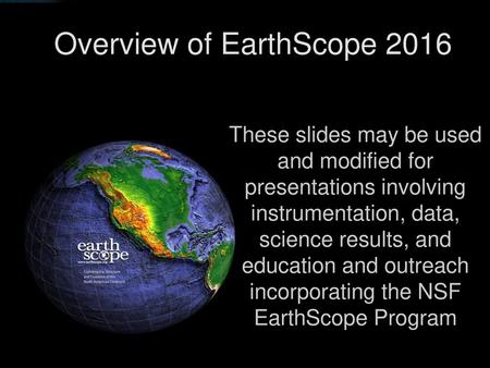 Overview of EarthScope 2016