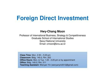 Foreign Direct Investment