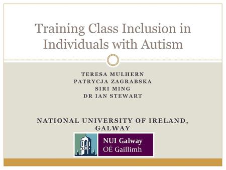 Training Class Inclusion in Individuals with Autism