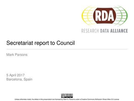 Secretariat report to Council