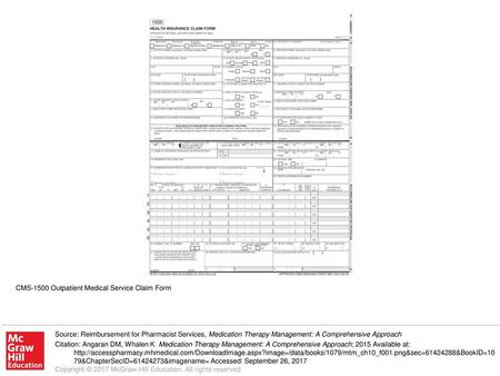 CMS-1500 Outpatient Medical Service Claim Form