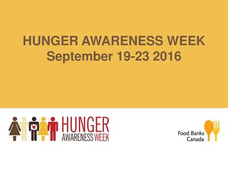 HUNGER AWARENESS WEEK September 19-23 2016.