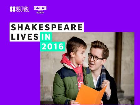 Introduction   Explain that this year marks the 400th anniversary of the death of William Shakespeare. His words have inspired people around the world.