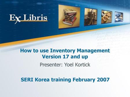 How to use Inventory Management Version 17 and up