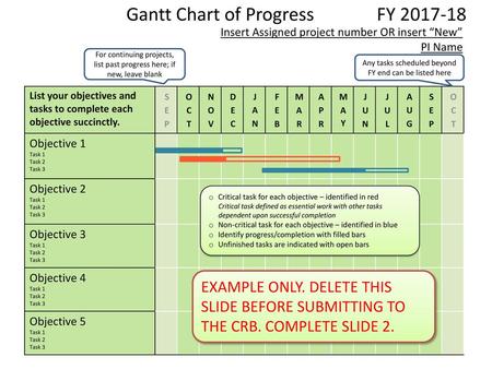 Gantt Chart of Progress FY