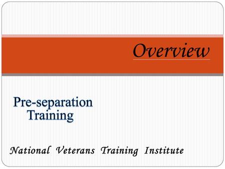 National Veterans Training Institute