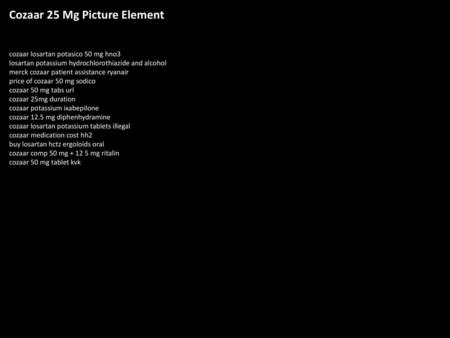 Cozaar 25 Mg Picture Element