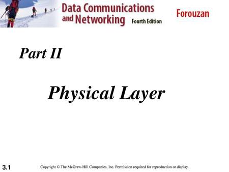 Part II Physical Layer Copyright © The McGraw-Hill Companies, Inc. Permission required for reproduction or display.