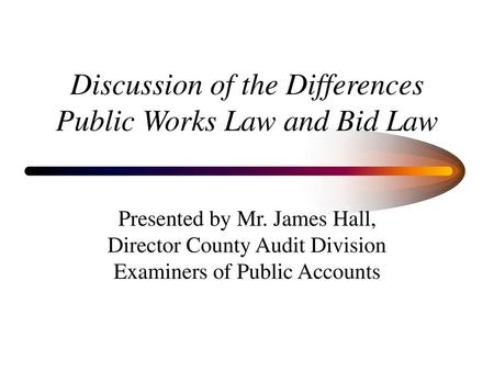 Discussion of the Differences Public Works Law and Bid Law