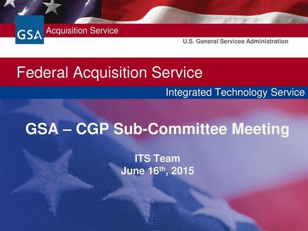 GSA – CGP Sub-Committee Meeting