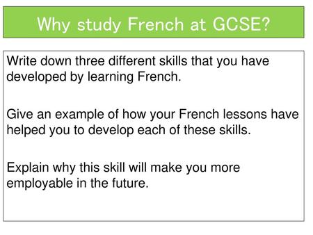 Why study French at GCSE?