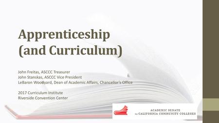 Apprenticeship (and Curriculum)