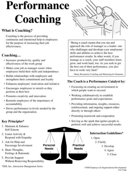 Performance Coaching What is Coaching? Coaching…