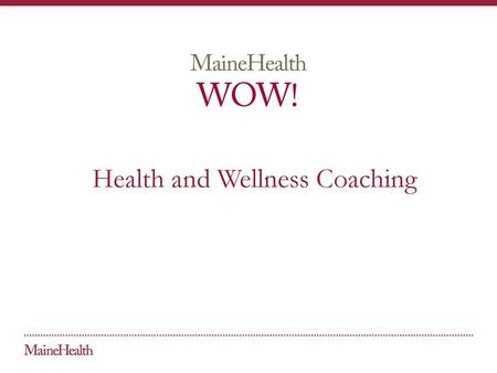 Health and Wellness Coaching