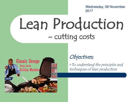 Lean Production – cutting costs