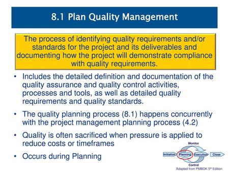 8.1 Plan Quality Management