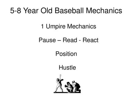 5-8 Year Old Baseball Mechanics