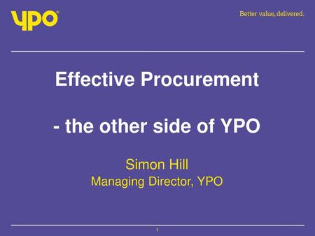 Effective Procurement