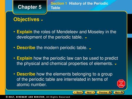 Chapter 5 Preview Lesson Starter Objectives