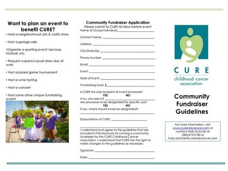 Want to plan an event to benefit CURE?