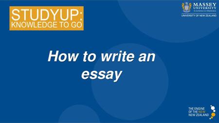 How to write an essay.