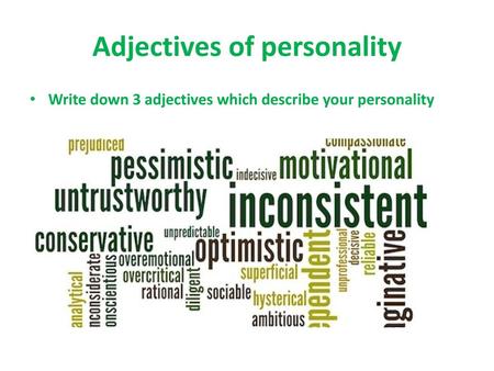 Adjectives of personality