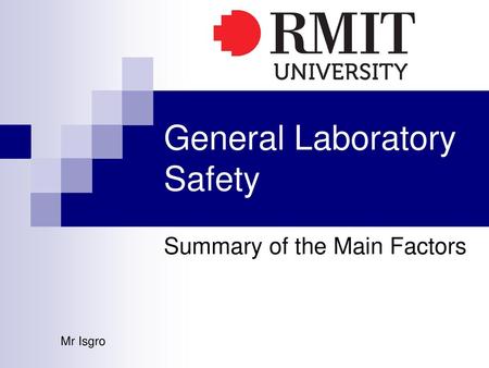 General Laboratory Safety