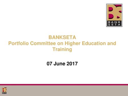 BANKSETA Portfolio Committee on Higher Education and Training