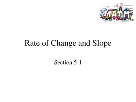 Rate of Change and Slope