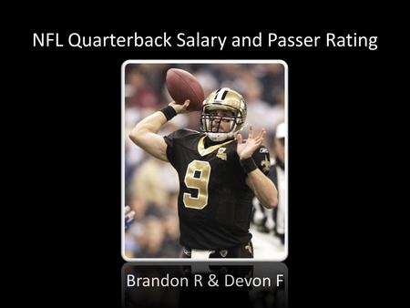 NFL Quarterback Salary and Passer Rating