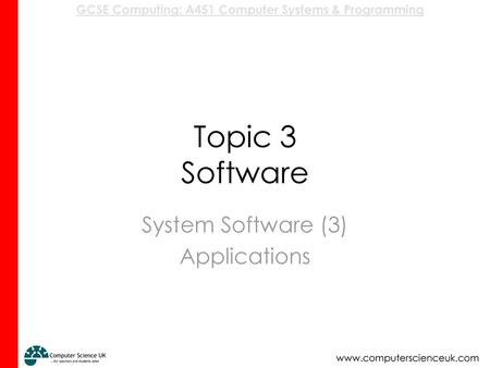 System Software (3) Applications